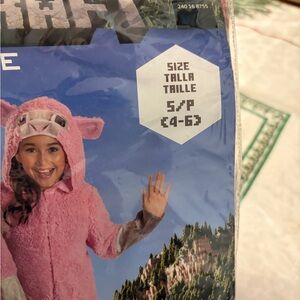 Minecraft Pink Sheep Costume kids size 4 / 5 Pink Fuzzy NWT